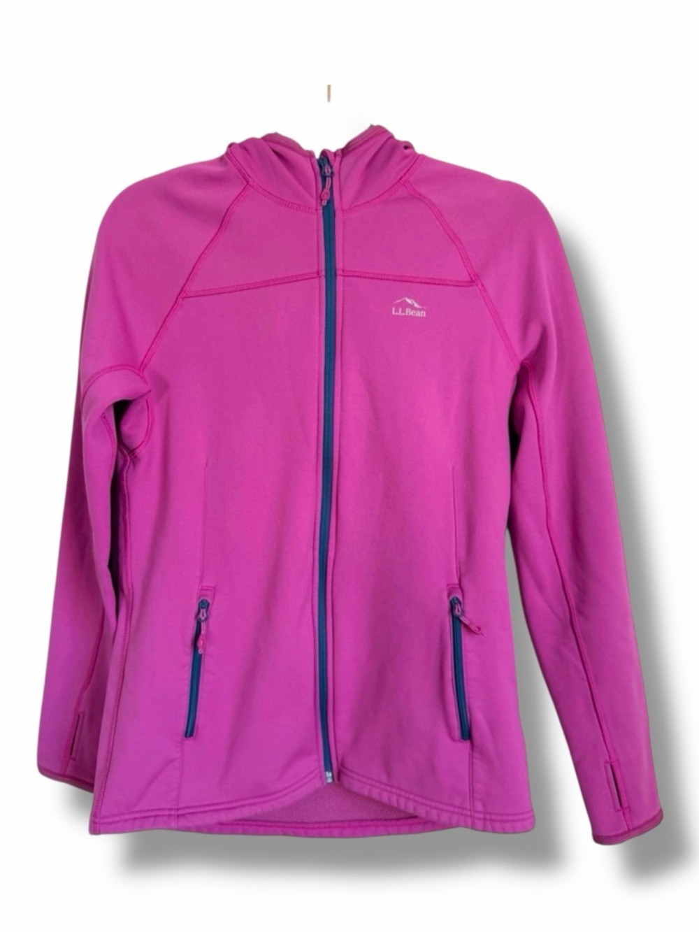 L.L. Bean Pink Softshell Hooded Windbreaker Fleece Lined Women’s Small Gorpcore